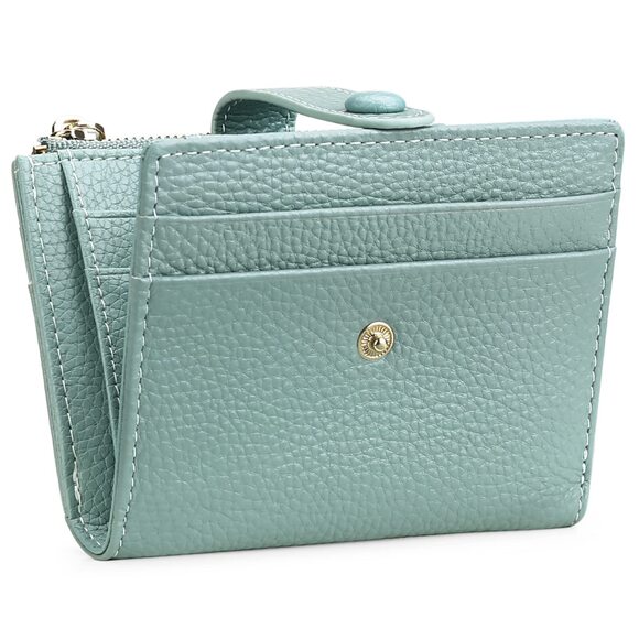 Handbags - 7736 Small Wallets RFID Blocking Slim Bifold Leather Wallet with Zipper